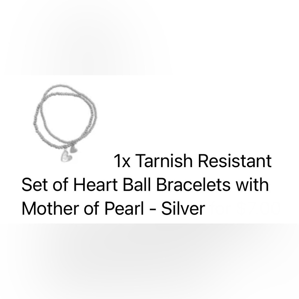 Silver Plated Set of Heart Ball Bracelets - Picture 5 of 5
